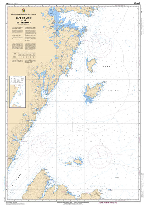 CHS Chart 4822: Cape St. John to/Ã  St. Anthony