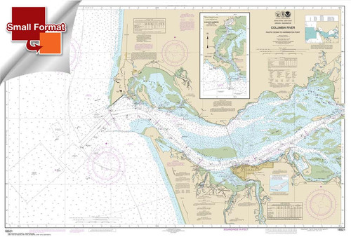 Small Format NOAA Chart 18521: Columbia River Pacific Ocean to Harrington Point;Ilwaco Harbor