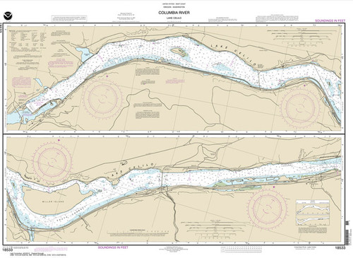 NOAA Chart 18533: Columbia River Lake Celilo