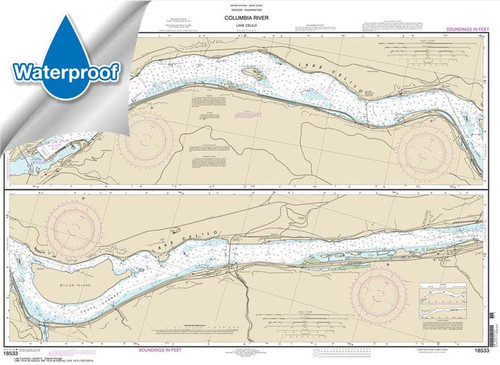 Waterproof NOAA Chart 18533: Columbia River Lake Celilo