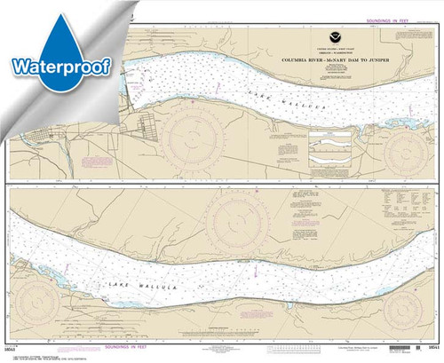 Waterproof NOAA Chart 18541: Columbia River-McNary Dam to Juniper Waterproof NOAA Chart 18541: Columbia River-McNary Dam to Juniper