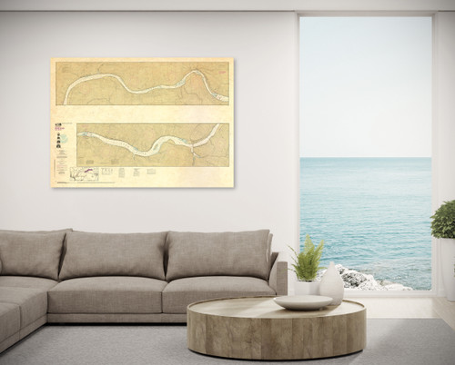 ANTIQUED NOAA Chart 18547: Snake River-Lake Bryon