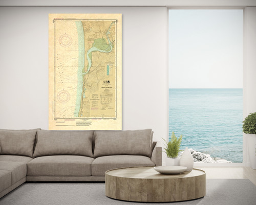 ANTIQUED HISTORICAL NOAA Chart 18556: Nehalem River