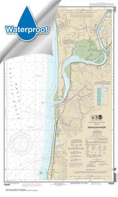 Waterproof HISTORICAL NOAA Chart 18556: Nehalem River
