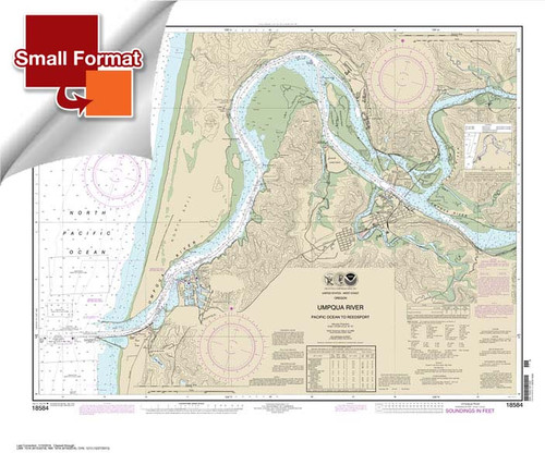 Small Format NOAA Chart 18584: Umpqua River Pacific Ocean to Reedsport