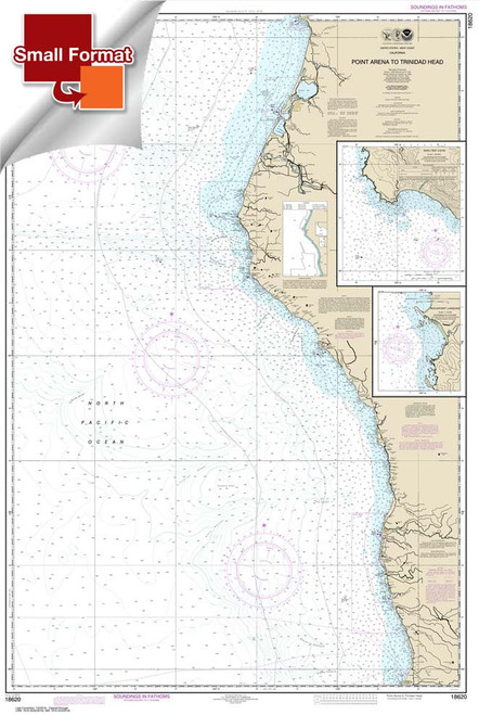 Small Format NOAA Chart 18620: Point Arena to Trinidad Head;Rockport Landing;Shelter Cove