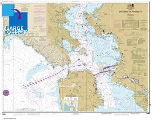 Large Format NOAA Chart 18649: Entrance to San Francisco Bay