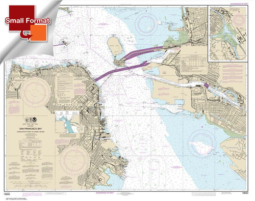 Small Format NOAA Chart 18650: San Francisco Bay Candlestick Point to Angel Island