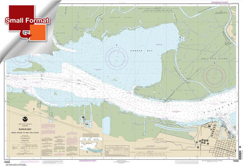 Small Format HISTORICAL NOAA Chart 18666: Suisun Bay Middle Ground to New York Slough
