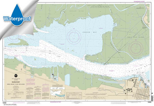 Waterproof HISTORICAL NOAA Chart 18666: Suisun Bay Middle Ground to New York Slough