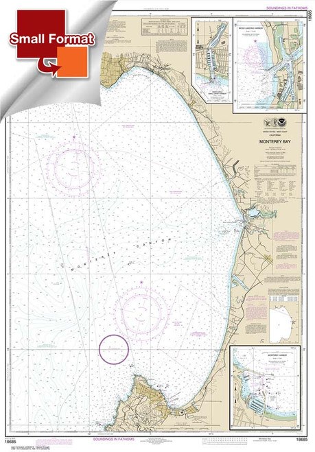 Small Format NOAA Chart 18685: Monterey Bay;Monterey Harbor;Moss Landing Harbor;Santa Cruz Small Craft Harbor
