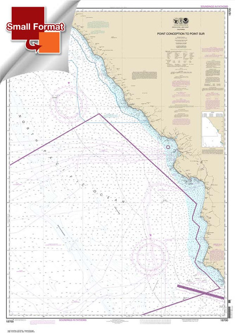 Small Format NOAA Chart 18700: Point Conception to Point Sur