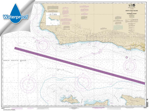 Waterproof HISTORICAL NOAA Chart 18721: Santa Cruz Island to Purisima Point