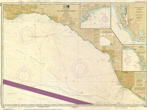 ANTIQUED NOAA Chart 18725: Port Hueneme to Santa Barbara; Santa Barbara