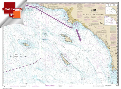 Small Format NOAA Chart 18740: San Diego to Santa Rosa Island