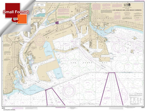 Small Format NOAA Chart 18751: Los Angeles and Long Beach Harbors