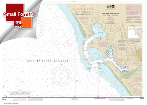 Small Format NOAA Chart 18758: Del Mar Boat Basin