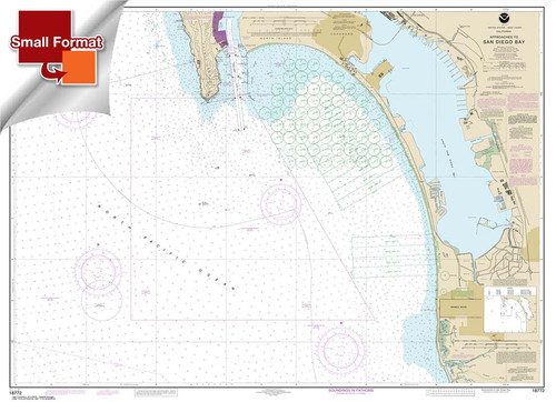 Small Format NOAA Chart 18772: Approaches to San Diego Bay
