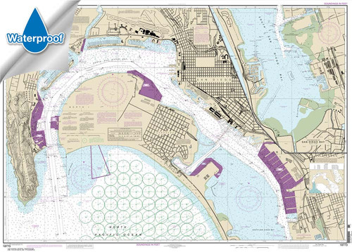 Waterproof NOAA Chart 18773: San Diego Bay