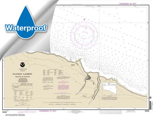 Waterproof HISTORICAL NOAA Chart 19326: Pa'auhau Landing Island Of Hawai'i