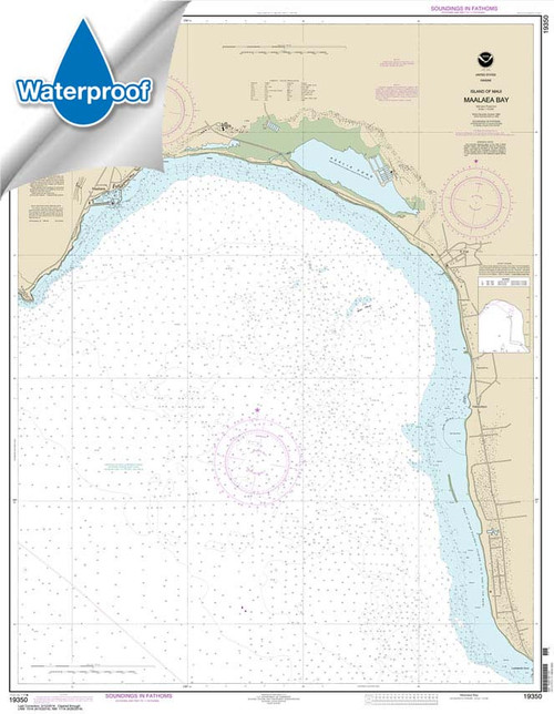 Waterproof HISTORICAL NOAA Chart 19350: Island of Maui Ma'alaea Bay