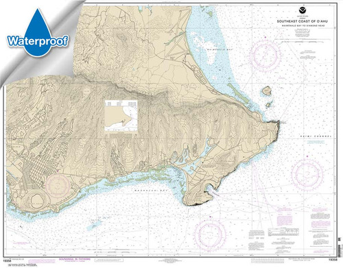 Waterproof NOAA Chart 19358: Southeast Coast of O'ahu Waimanalo Bay to Diamond Head