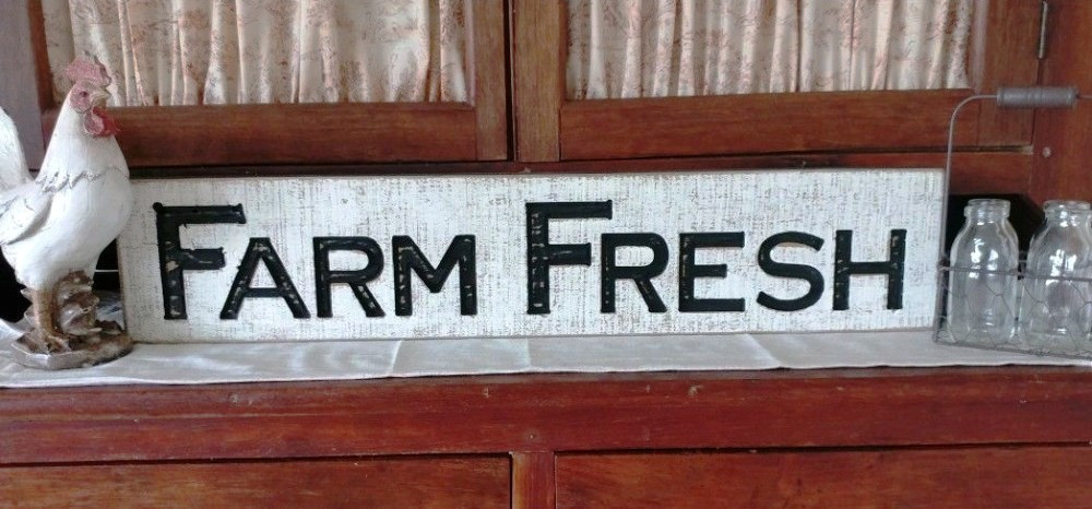 Farm Fresh Carved Rustic Kitchen Sign
