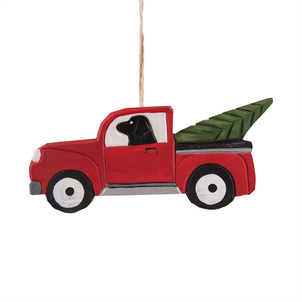 Lab In A Farm Truck Ornament