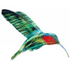 Color Infused Metal Garden Stake - Hummingbird