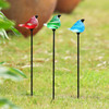 Art Glass Bird Garden Stakes - Set of 3