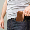 American Bison Leather Front Pocket Wallet (brown)