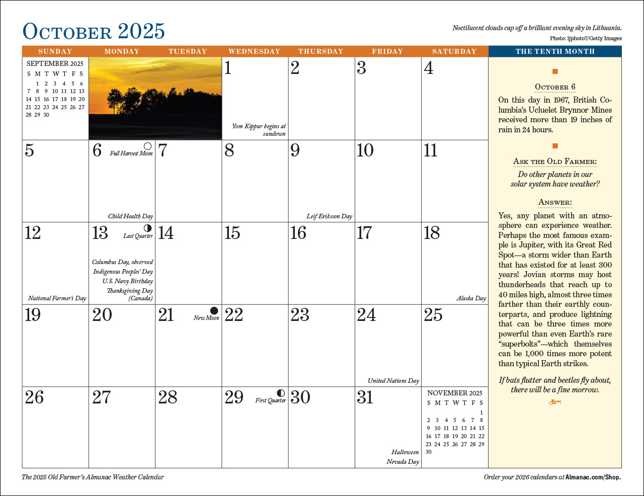 Almanac Weather Wall Calendar almanac-weather-wall-calendar