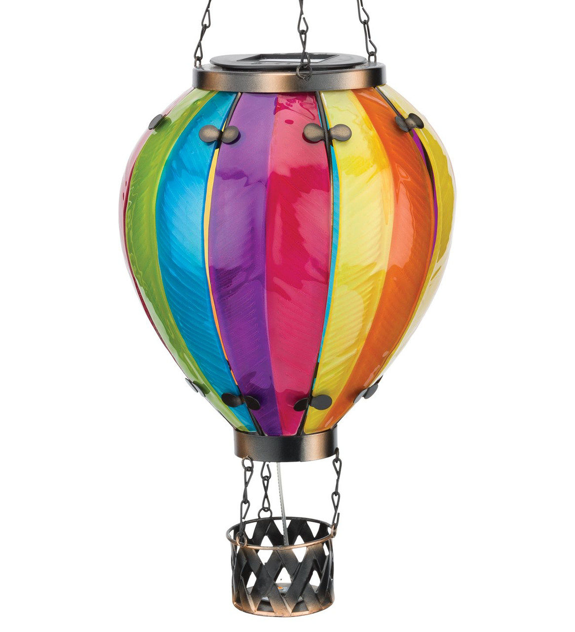 glass hot air balloon solar light