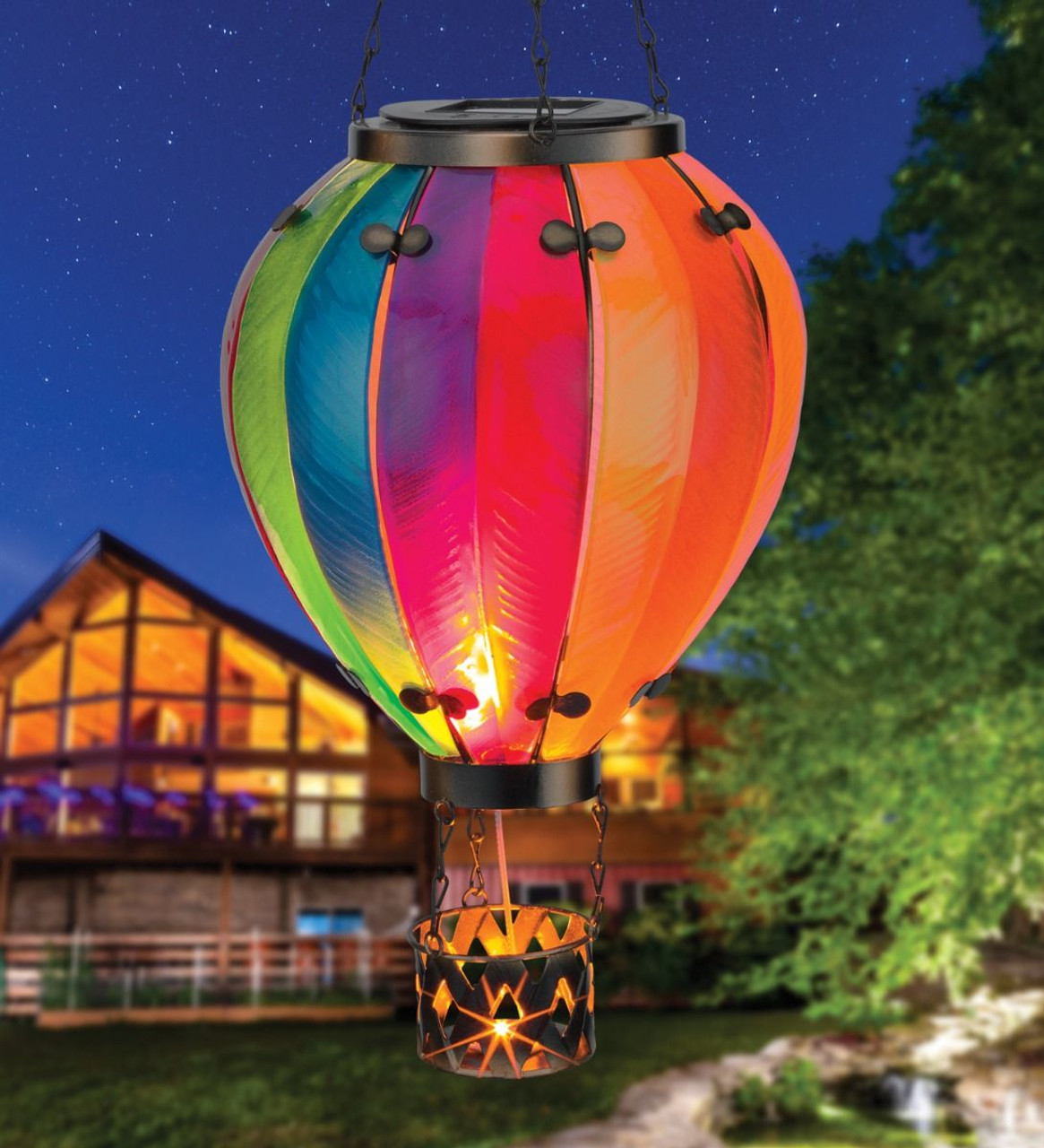 glass hot air balloon solar light