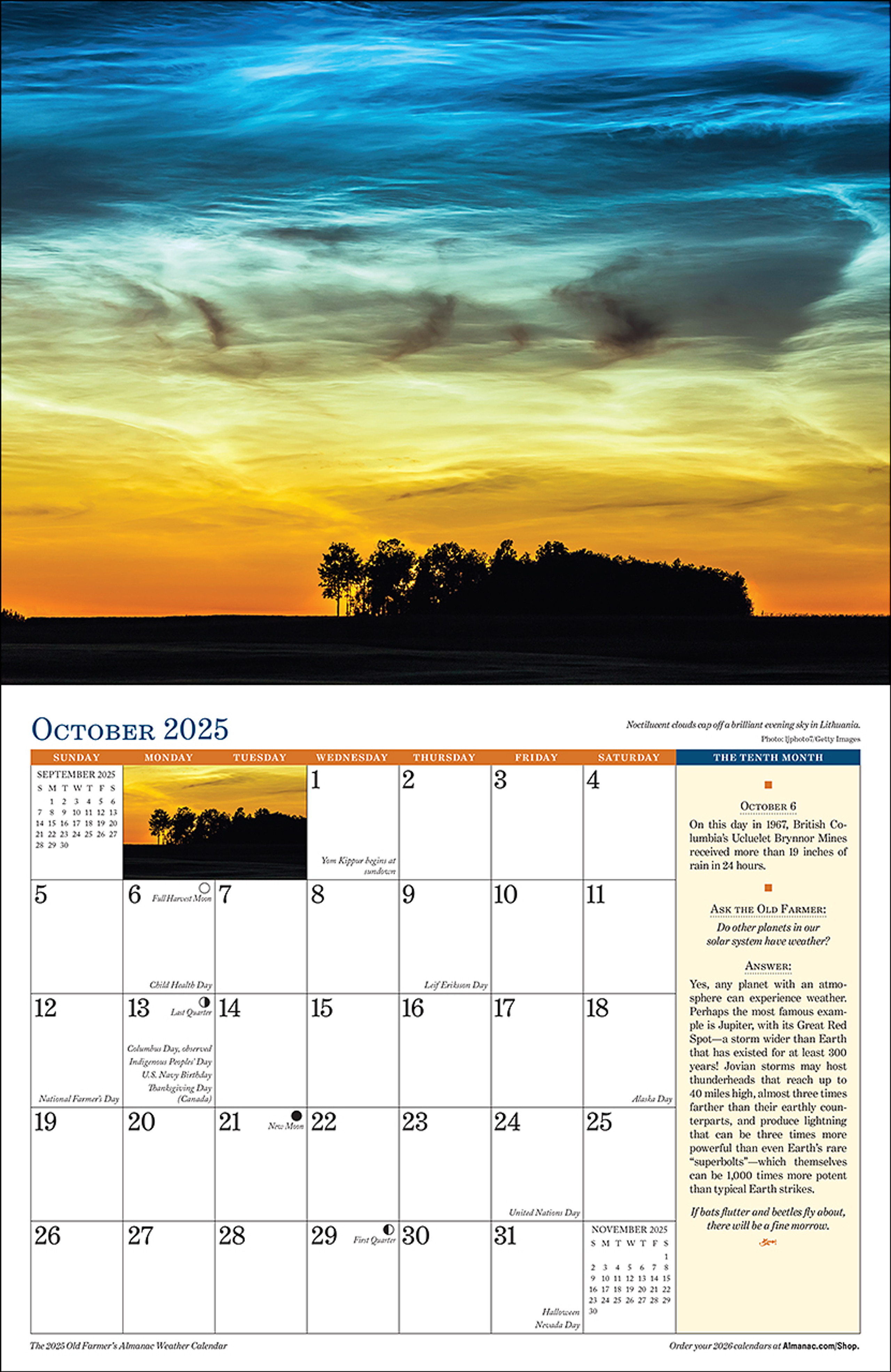 Almanac Weather Wall Calendar