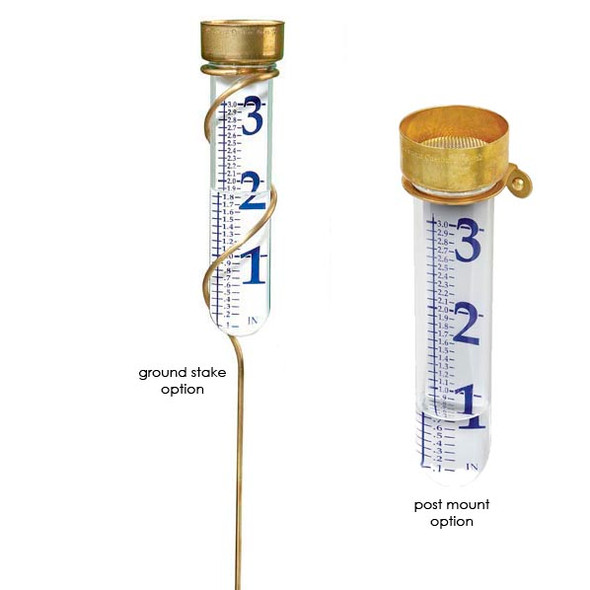 Vermont Grande View Rain Gauge - Brass