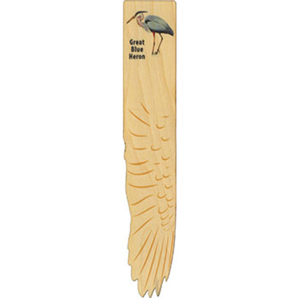 Great Blue Heron Wooden Wing Bookmark