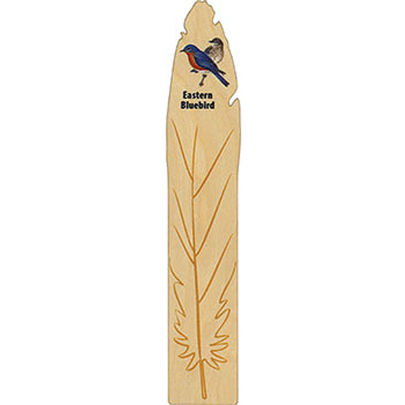 Eastern Bluebird Wooden Feather Bookmark