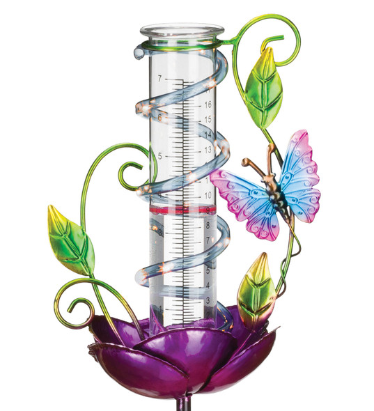 Rain Gauge Solar Stake - Butterfly