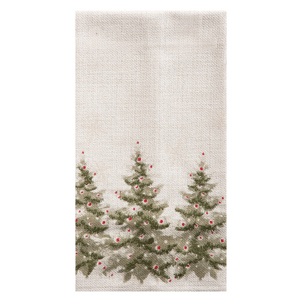 Christmas dish towel embellished with Christmas trees Christmas dish towel embellished with Christmas trees