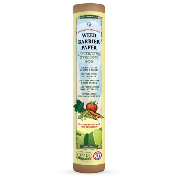150 square feet of Fertilizer infused weed barrier paper, made for The Old Farmer's Almanac 150 square feet of Fertilizer infused weed barrier paper, made for The Old Farmer's Almanac