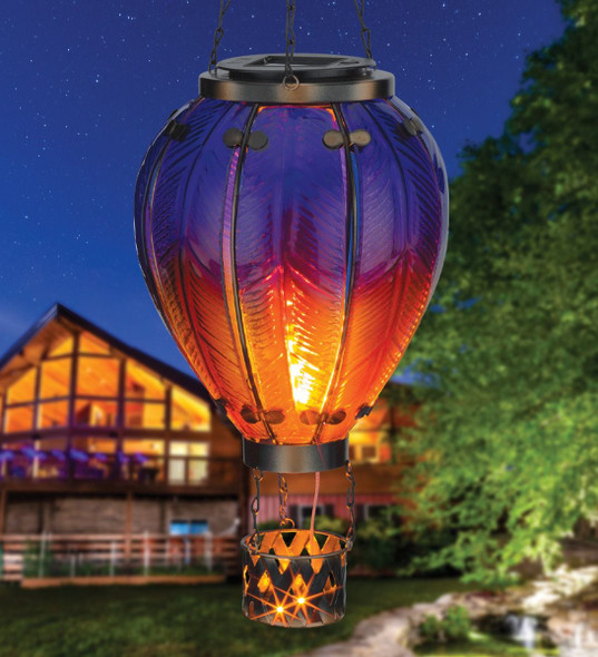 Hot Air Balloon Solar Lantern  - Large - Purple