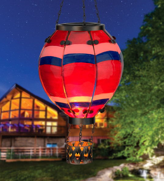 Hot Air Balloon Solar Lantern  - Large - Stripe