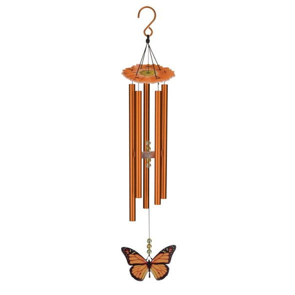 Butterfly Wind Chime - 32" Orange Monarch