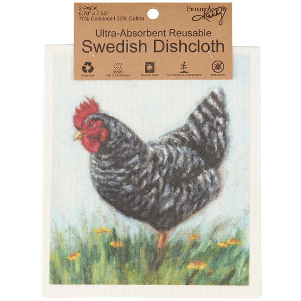 Swedish Dishcloth 2 Pack - Chickens