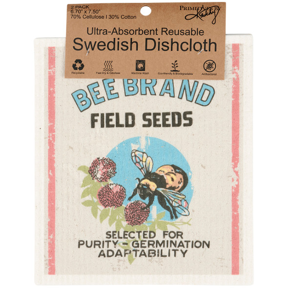 Swedish Dishcloth 2 Pack- Bee Brand