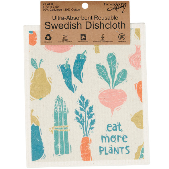 Swedish Dishcloth 2 Pack - Eat More