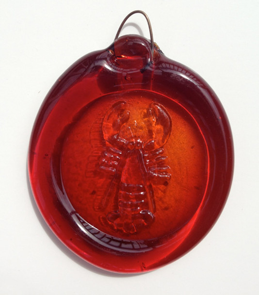 Handmade Glass Sun Catcher Coin Lobster