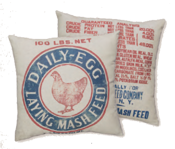 Feed Sack Pillow - Mash Feed