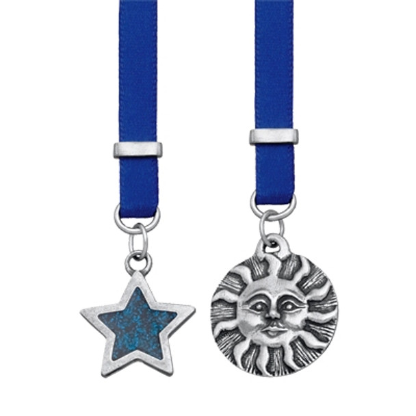 Celestial Pewter and Ribbon Bookmark